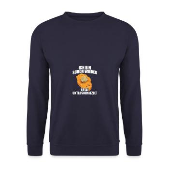 Totally undercut schnitzel - Unisex Sweatshirt - navy - Front - Alina (178cm) & Michal (187cm)