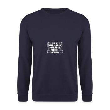 Mein Garagen Tuning KFZ Mechaniker Schrauber - Unisex Pullover - Navy - Vorne - Alina (178cm) & Michal (187cm)