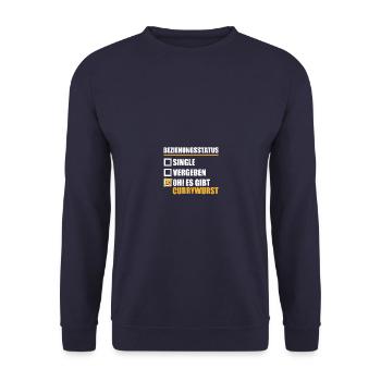 Oh! Es gibt Currywurst Ruhrpott Carpaccio Imbiss - Unisex Pullover - Navy - Vorne - Alina (178cm) & Michal (187cm)