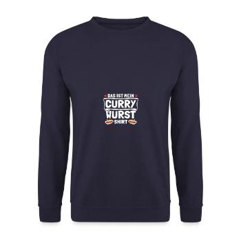 Das ist mein Currywurst Ruhrpott Carpaccio Imbiss - Unisex Pullover - Navy - Vorne - Alina (178cm) & Michal (187cm)