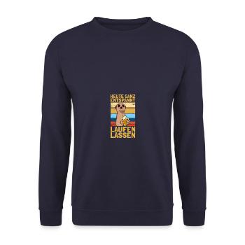Laufen lassen Bier Biertrinker Bierliebhaber - Unisex Pullover - Navy - Vorne - Alina (178cm) & Michal (187cm)