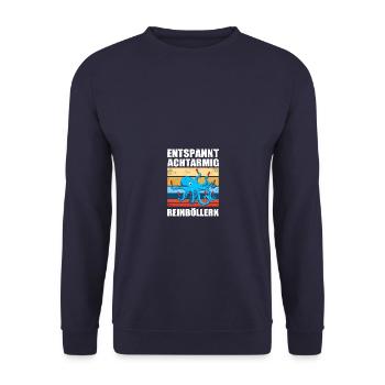 Reinböllern Pyrotechniker Böllern Feuerwerk - Unisex Pullover - Navy - Vorne - Alina (178cm) & Michal (187cm)