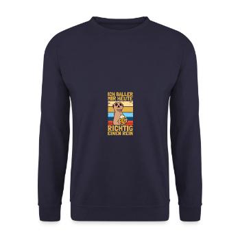 Ich baller mir heute Biertrinker Bierliebhaber - Unisex Pullover - Navy - Vorne - Alina (178cm) & Michal (187cm)
