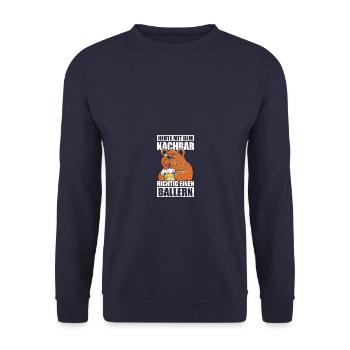 Einen Ballern Nachbar Lieblingsnachbar Einweihung - Unisex Pullover - Navy - Vorne - Alina (178cm) & Michal (187cm)
