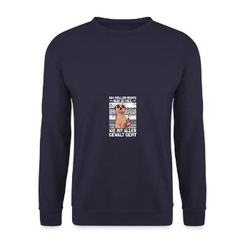 Ich böller heute Pyrotechniker Böllern Feuerwerk - Unisex Pullover - Navy - Vorne - Alina (178cm) & Michal (187cm)