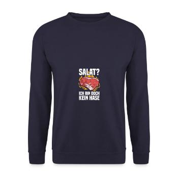 Salat? Grillsaison Grillabend Koch Grill Grillen - Unisex Pullover - Navy - Vorne - Alina (178cm) & Michal (187cm)