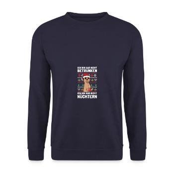 Nur nicht nüchtern Weihnachtsfeier Glühwein - Unisex Pullover - Navy - Vorne - Alina (178cm) & Michal (187cm)