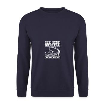 Eine Runde Freizeitpark Rollercoaster Achterbahn - Unisex Pullover - Navy - Vorne - Alina (178cm) & Michal (187cm)