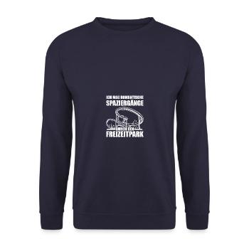 Spaziergänge Freizeitpark Rollercoaster Achterbahn - Unisex Pullover - Navy - Vorne - Alina (178cm) & Michal (187cm)
