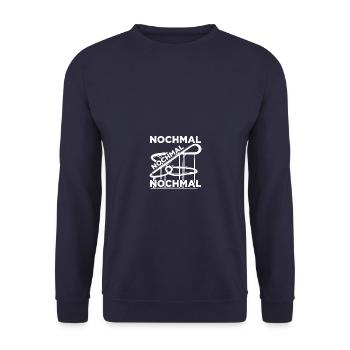 Nochmal Freizeitpark Rollercoaster Achterbahn - Unisex Pullover - Navy - Vorne - Alina (178cm) & Michal (187cm)
