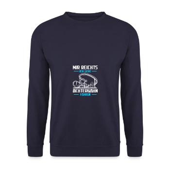 Mir reichts Freizeitpark Rollercoaster Achterbahn - Unisex Pullover - Navy - Vorne - Alina (178cm) & Michal (187cm)