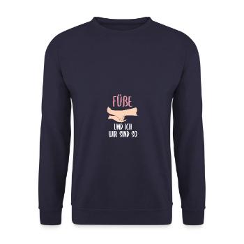 Füße und ich Podologe Podologin Fußpflegerin - Unisex Pullover - Navy - Vorne - Alina (178cm) & Michal (187cm)