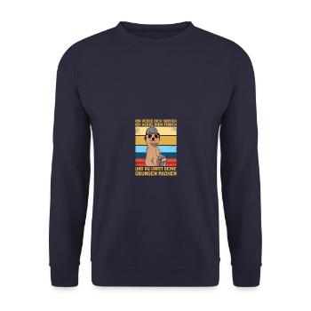 Übungen Physiotherapie Physio Physiotherapeut - Unisex Pullover - Navy - Vorne - Alina (178cm) & Michal (187cm)