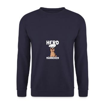 Herdmännchen Erdmännchen Koch Backen Bäcker - Unisex Pullover - Navy - Vorne - Alina (178cm) & Michal (187cm)