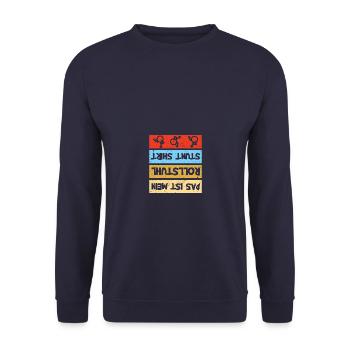 Rollstuhlfahrer mein Rollstuhl Stunt - Unisex Pullover - Navy - Vorne - Alina (178cm) & Michal (187cm)