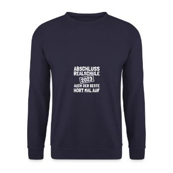 Abschluss Realschule 2023 Realschulabschluss - Unisex Pullover - Navy - Vorne - Alina (178cm) & Michal (187cm)