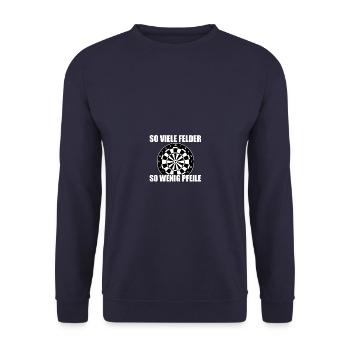 So viele Felder Dartspieler Darts Dart - Unisex Pullover - Navy - Vorne - Alina (178cm) & Michal (187cm)