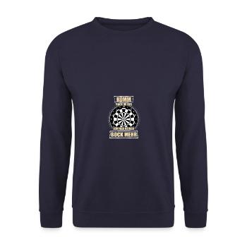 Mach du aus Dartsport Dartspieler Darts Dart - Unisex Pullover - Navy - Vorne - Alina (178cm) & Michal (187cm)