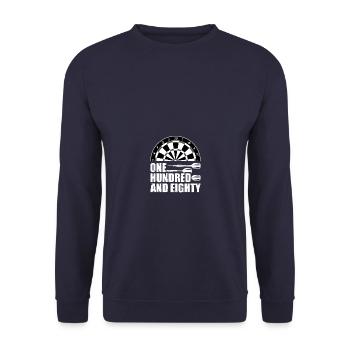 One hundred and eighty Dartspieler Darts Dart - Unisex Pullover - Navy - Vorne - Alina (178cm) & Michal (187cm)