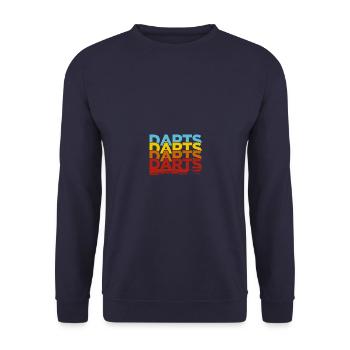 Dartspieler Darts Dart - Unisex Pullover - Navy - Vorne - Alina (178cm) & Michal (187cm)
