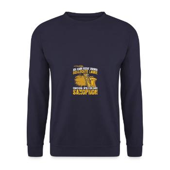 Schlechte Laune Saxophon Saxophonspieler - Unisex Pullover - Navy - Vorne - Alina (178cm) & Michal (187cm)