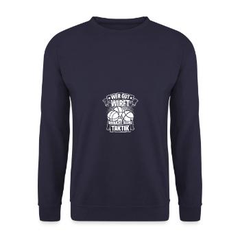 Wer gut wirft Petanque Boule Boulespieler - Unisex Pullover - Navy - Vorne - Alina (178cm) & Michal (187cm)