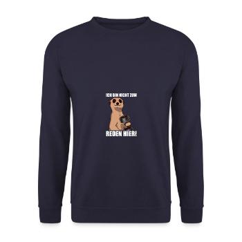 Nicht zum reden hier! Bodybuilding Bodybuilder Gym - Unisex Pullover - Navy - Vorne - Alina (178cm) & Michal (187cm)