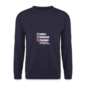 Training Bodybuilding Bodybuilder Kraftsport Gym - Unisex Pullover - Navy - Vorne - Alina (178cm) & Michal (187cm)