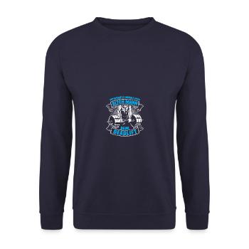 Deadlift Bodybuilding Bodybuilder Gym Kraftsport - Unisex Pullover - Navy - Vorne - Alina (178cm) & Michal (187cm)