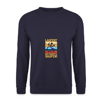 Laufen Ich dachte saufen Rollstuhlfahrer Rollstuhl - Unisex Pullover - Navy - Vorne - Alina (178cm) & Michal (187cm)