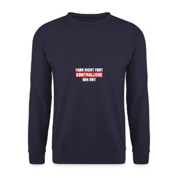 Kontrolliere den Ort Ortskontrollfahrt OKF - Unisex Pullover - Navy - Vorne - Alina (178cm) & Michal (187cm)