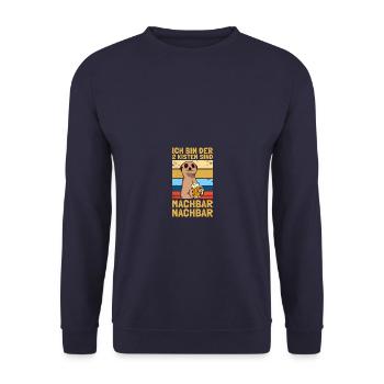 2 Kisten sind machbar Nachbar Lieblingsnachbar - Unisex Pullover - Navy - Vorne - Alina (178cm) & Michal (187cm)