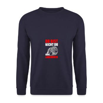 Du bist nicht du Ladedruck Tuning Tuner Schrauber - Unisex Pullover - Navy - Vorne - Alina (178cm) & Michal (187cm)