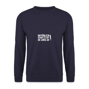 Kettensäge Holz Holzfäller Waldarbeiter Forstwirt - Unisex Pullover - Navy - Vorne - Alina (178cm) & Michal (187cm)