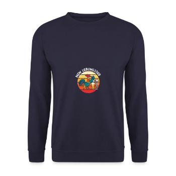 Mein Lieblingstier Biertrinker Bierliebhaber Bier - Unisex Pullover - Navy - Vorne - Alina (178cm) & Michal (187cm)