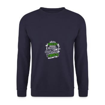 Kettensäge Holz machen Holzfäller Waldarbeiter - Unisex Pullover - Navy - Vorne - Alina (178cm) & Michal (187cm)