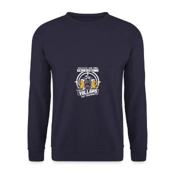 Vollgas am Tresen Sportschütze Schützenfest - Unisex Pullover - Navy - Vorne - Alina (178cm) & Michal (187cm)