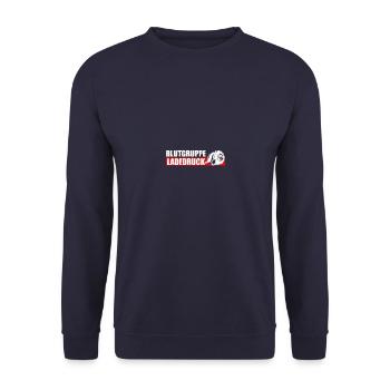 Blutgruppe Ladedruck KFZ Tuning Tuner Schrauber - Unisex Pullover - Navy - Vorne - Alina (178cm) & Michal (187cm)