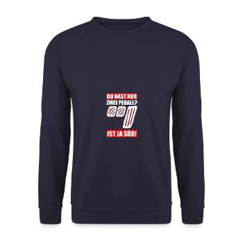 Nur zwei Pedale? Tuning Tuner Schrauber - Unisex Pullover - Navy - Vorne - Alina (178cm) & Michal (187cm)