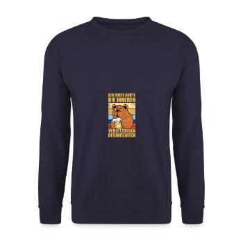 Innere Verletzungen Biertrinker Bierliebhaber Bier - Unisex Pullover - Navy - Vorne - Alina (178cm) & Michal (187cm)