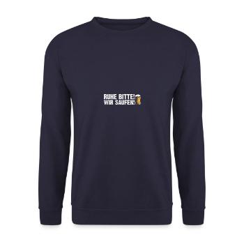 Ruhe bitte! Biertrinker Bierliebhaber Bier - Unisex Pullover - Navy - Vorne - Alina (178cm) & Michal (187cm)