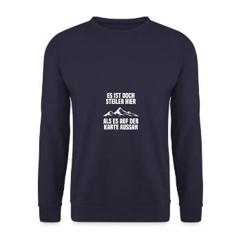 Doch steiler Wandern Berge Bergsteigen - Unisex Pullover - Navy - Vorne - Alina (178cm) & Michal (187cm)