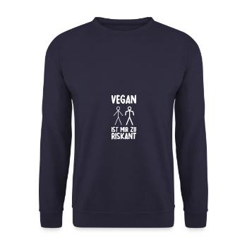 Vegan Bodybuilding Bodybuilder Gym Kraftsport - Unisex Pullover - Navy - Vorne - Alina (178cm) & Michal (187cm)