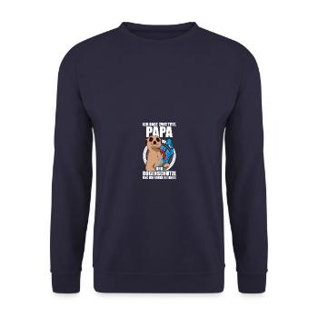 Papa Pfeil und Bogen Bogenschießen Bogenschütze - Unisex Pullover - Navy - Vorne - Alina (178cm) & Michal (187cm)