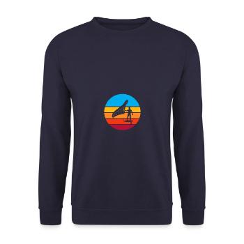 Wingsurfer Wing Surf Wing Foil - Unisex Sweatshirt - navy - Front - Alina (178cm) & Michal (187cm)
