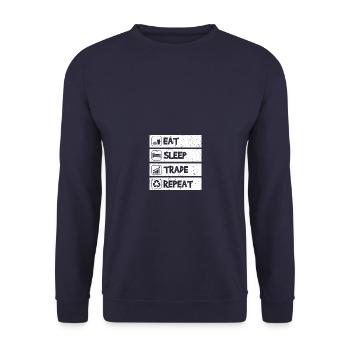 Eat sleep trade Stock Market Stock Market Trader - Unisex Sweatshirt - navy - Front - Alina (178cm) & Michal (187cm)