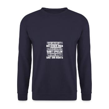 Dart spielen Dartspieler Darts Dart - Unisex Pullover - Navy - Vorne - Alina (178cm) & Michal (187cm)