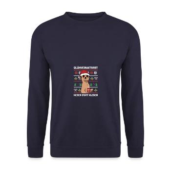 Heben statt kleben Weihnachtsfeier Glühwein - Unisex Pullover - Navy - Vorne - Alina (178cm) & Michal (187cm)