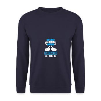 Faustball cooler Faustballer - Unisex Pullover - Navy - Vorne - Alina (178cm) & Michal (187cm)
