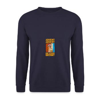 Advent Advent Weihnachtsoutfit Ugly Christmas - Unisex Pullover - Navy - Vorne - Alina (178cm) & Michal (187cm)